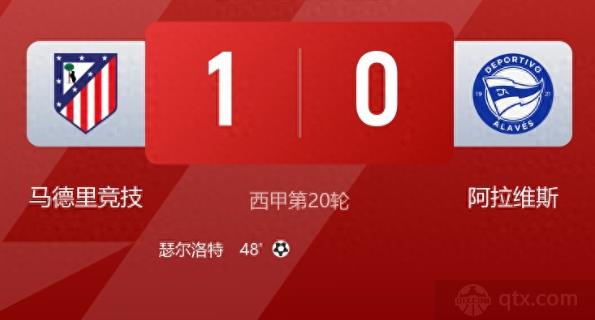 西甲马德里竞技1-0阿拉维斯