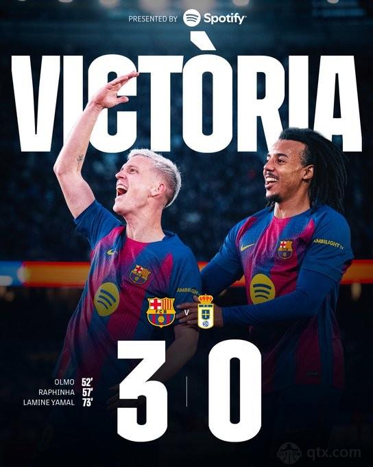 巴塞罗那3-0皇家奥维耶多