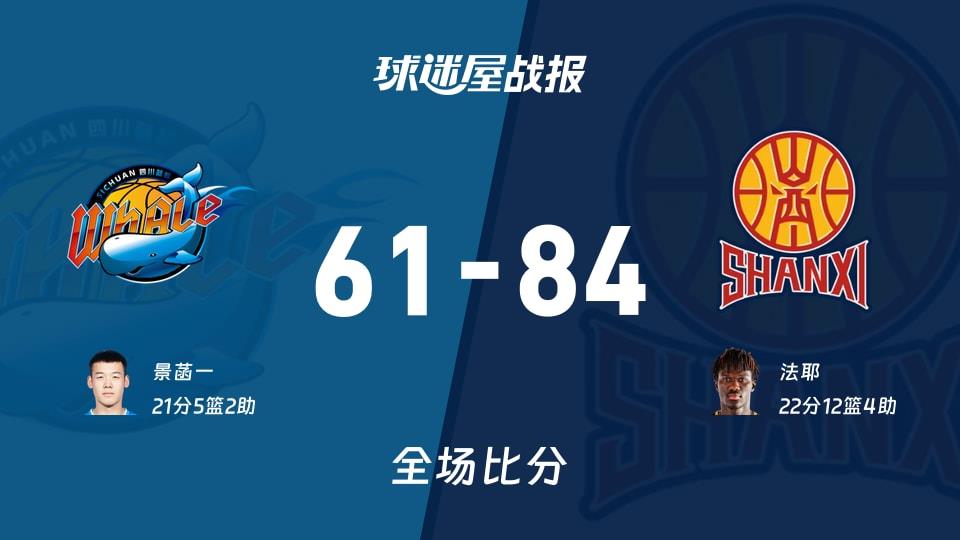 CBA常规赛:法耶22 12 4,山西以84-61战胜四川