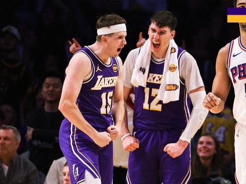 NBA常规赛录像回放完整版，76人vs湖人全场回放，东契奇意外伤退