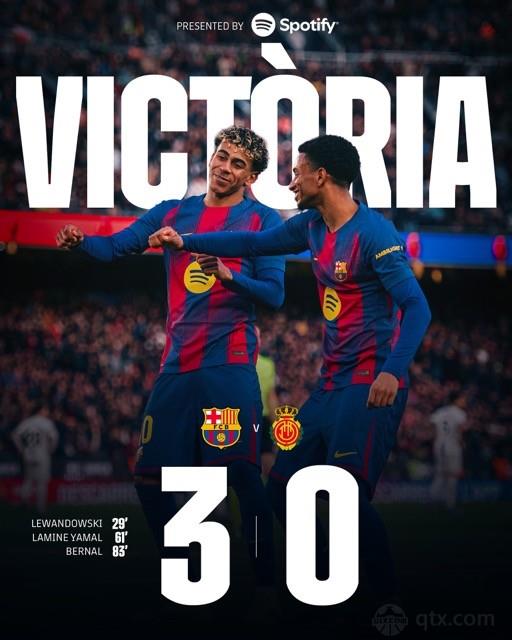 巴塞罗那3-0马略卡