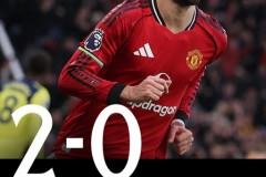 英超曼联2-0战胜热刺，姆伯莫和B费先后破门助球队迎来4连胜