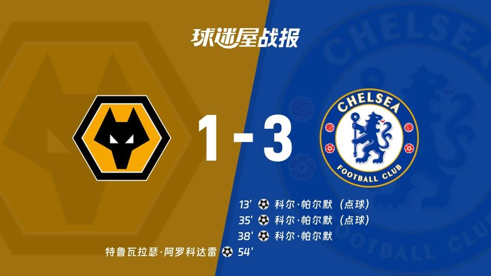 【英超联赛第25轮】狼队vs切尔西比赛结果:狼队(1-3)切尔西比分战报(2026年02月07日)