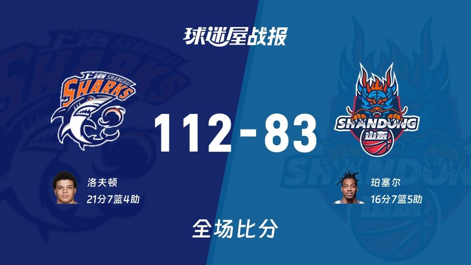 CBA杯上海vs山东战报：112-83，洛夫顿21 7 4