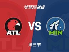 NBA常规赛，三节战罢森林狼106-87领先老鹰，爱德华兹贡献24 6 6