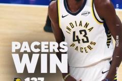 NBA常规赛，步行者加时137-134险胜尼克斯，西亚卡姆30 6布伦森空砍40分