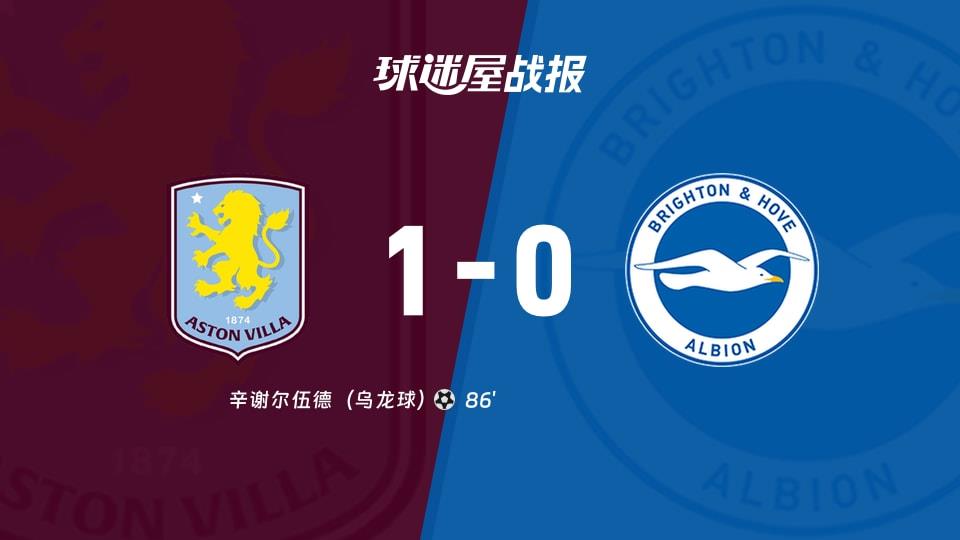 【英超联赛第26轮】阿斯顿维拉vs布莱顿比赛结果:阿斯顿维拉(1-0)布莱顿比分战报(2026年02月12日)