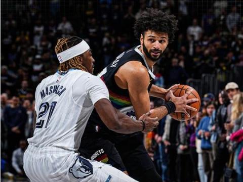2月12日NBA常规赛，灰熊vs掘金全场比赛录像回放，约基奇贡献26分15篮板11助攻