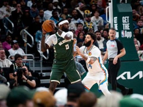 2月13日，NBA常规赛雄鹿vs雷霆全场高清回放，雄鹿7人得分上双
