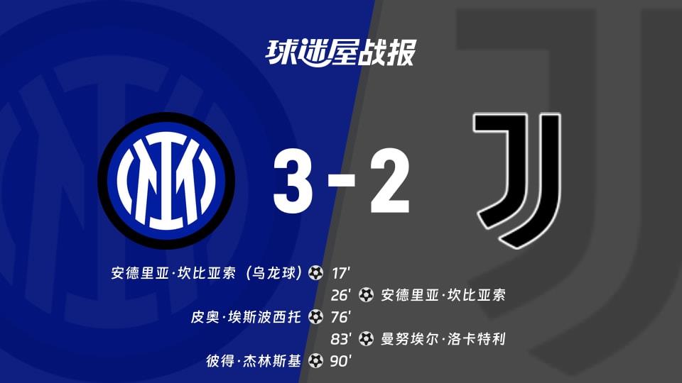 【意甲联赛第25轮】国米vs尤文比赛结果:国米(3-2)尤文比分战报(2026年02月15日)