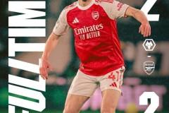 英超狼队2-2阿森纳，阿森纳最后时刻被绝平