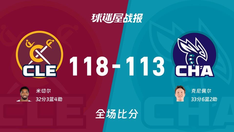 NBA常规赛:骑士以118-113战胜黄蜂,米切尔32 3 4