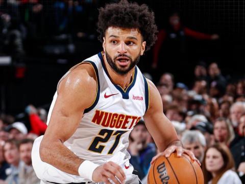 2024年2月21日 NBA常规赛掘金vs开拓者比赛全场录像回放，杨瀚森4分1板1帽