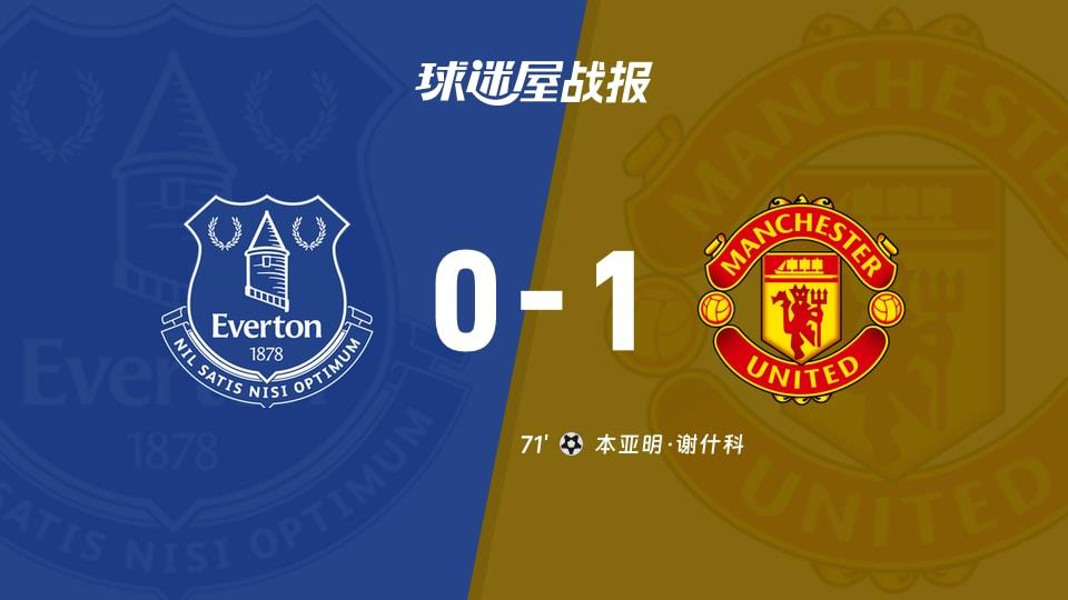【英超联赛第27轮】埃弗顿vs曼联比赛结果:埃弗顿(0-1)曼联比分战报(2026年02月24日)