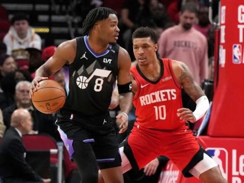 2月24日NBA常规赛，爵士vs火箭全场高清录像回放，小贾巴里·史密斯爆砍31分9板3断3帽