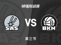 NBA常规赛，三节结束马刺104-84领先篮网，尚帕尼数据21 2 2