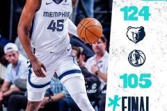 NBA常规赛，灰熊客场124-105大胜独行侠，弗拉格缺阵斯潘塞砍下25分