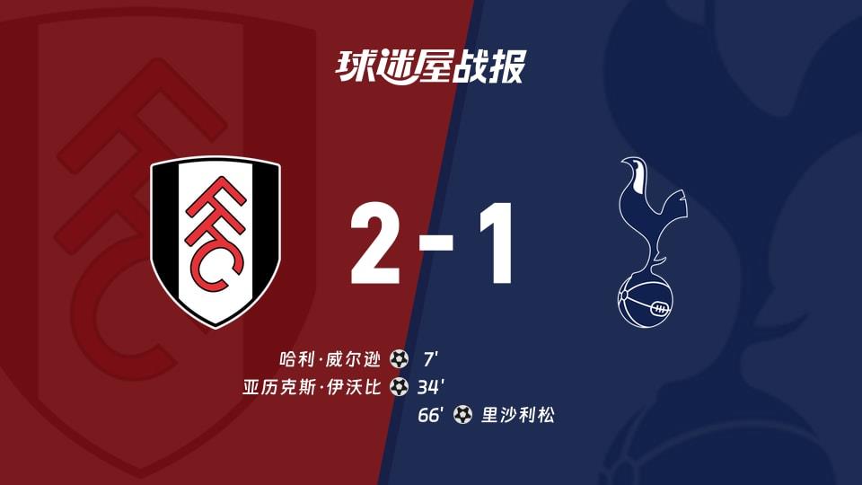 【英超联赛第28轮】富勒姆vs热刺比赛结果:富勒姆(2-1)热刺比分战报(2026年03月01日)
