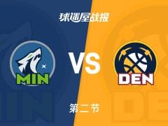 NBA常规赛，森林狼半场领先掘金8分，海兰德和约基奇各得15分