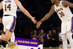 NBA常规赛，湖人主场128-104轻取国王，东契奇28分5篮板9助攻 詹姆斯24分