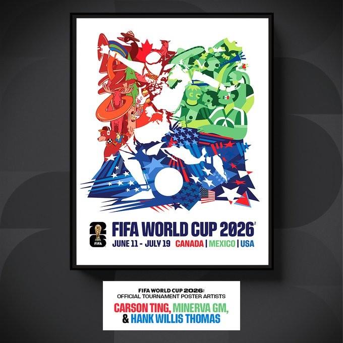 FIFA公布世界杯官方海报，美加墨三国艺术家联手创作