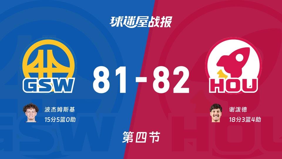 勇士vs火箭:太刺激了,以81-82进入加时赛,谢泼德得到18分