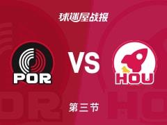 NBA常规赛，三节过后开拓者82-77领先火箭，克林根数据18分9篮板