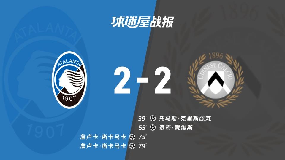 【意甲联赛第28轮】亚特兰大vs乌迪内斯比赛结果：亚特兰大(2-2)乌迪内斯比分战报(2026年03月08日)