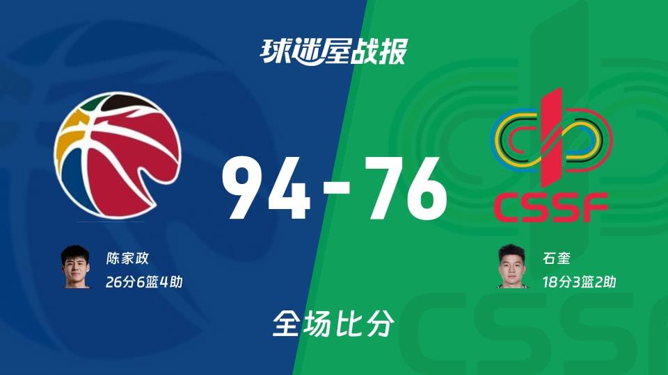 CBA全明星赛CBA星锐队vs大学生联队战报:94-76,陈家政26 6 4
