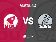 NBA常规赛，马刺次节领先火箭12分，哈珀17分杜兰特11分
