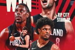 开拓者三位球员得分20 ，主场124-114击败爵士，霍勒迪25分8助攻，克林根21分15篮板