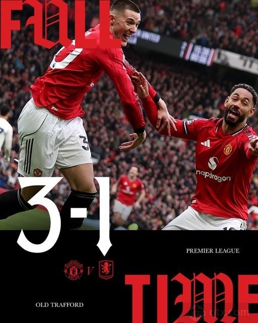 曼联3-1阿斯顿维拉
