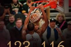 NBA常规赛，骑士客场123-116击败雄鹿，字母哥缺阵，哈登砍下27分