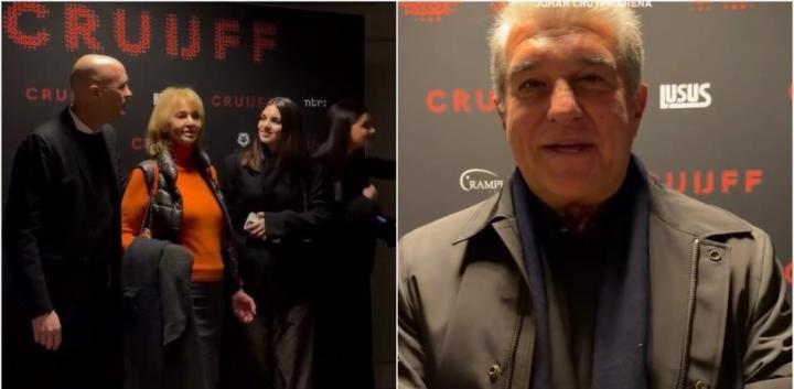 克鲁伊夫纪录片全球首映，巴萨主席拉波尔塔亲临现场
