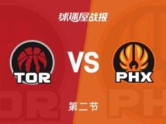 NBA常规赛第二节，太阳领先猛龙18分，布克12分，巴恩斯13分