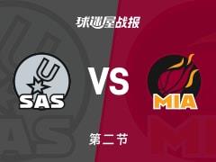 NBA常规赛，马刺第二节领先热火18分，文班亚马和希罗各得13分