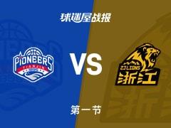 CBA常规赛，广厦首节领先天津1分，塔克9分克罗斯7分表现抢眼