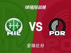 NBA常规赛，开拓者130-99大胜雄鹿，亨德森贡献23分3篮板4助攻