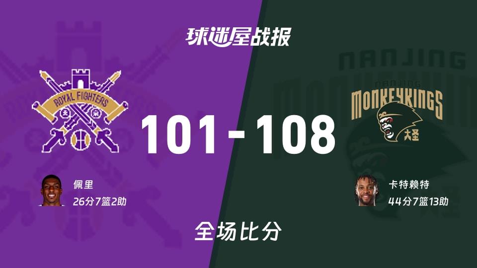 CBA常规赛:同曦以108-101战胜北控,卡特赖特44 7 13