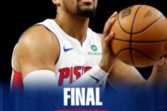 NBA常规赛，活塞客场109-87击败森林狼，哈里斯贡献18分，迪温琴佐空砍22分