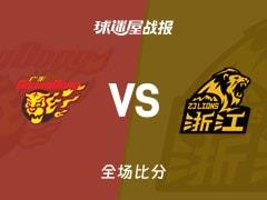 CBA常规赛，广东100-80大胜广厦，奎因砍下25分8篮板7助攻