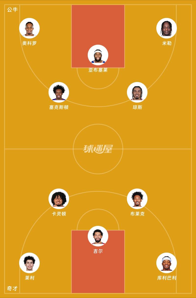 公牛vs奇才首发阵容