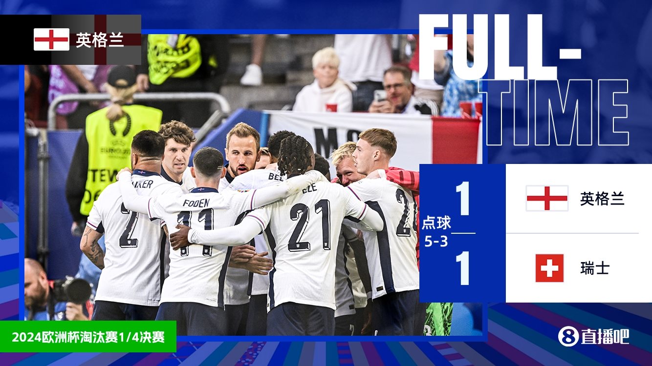 涉险过关！英格兰1-1点球5-3胜瑞士进4强 皮克福德扑点立功